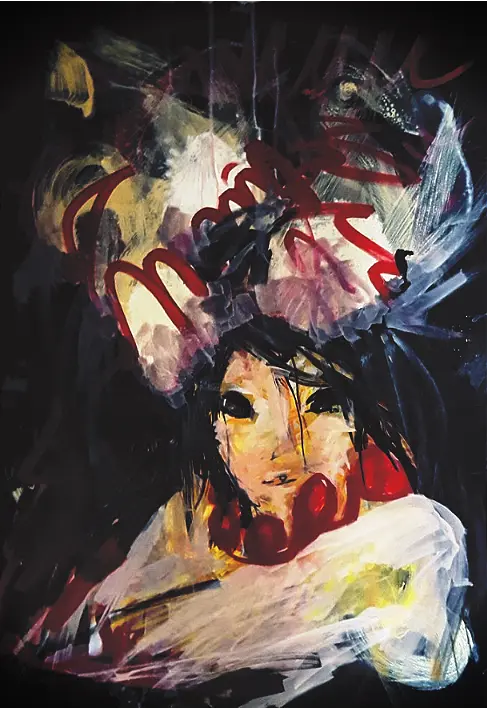 brzegina demon painting shore spirit water guardian Polish mythology Slavic folklore water spirit art shore guardian Slavic folklore art traditions Berehynia (alternate spelling) treasure guardian