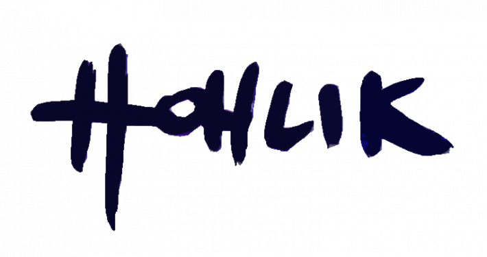 artist signature, artist name HOHLIK written with acrylic marker (CO)BOLD ART