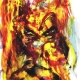 Poludnica painting by HOHLIK - expressionist acrylic artwork depicting the Slavic noon demon Lady Midday in intense yellow, orange and red tones